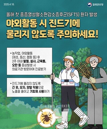 전남도, 때 이른 여름… 피부노출 최소화 등 '진드기 주의하세요'