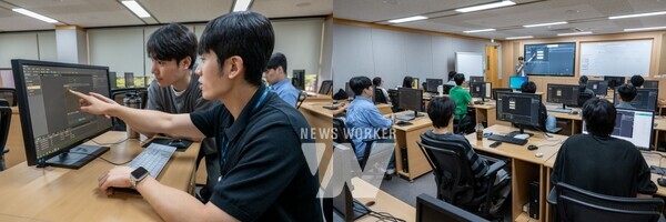 광양제철소가 직원들을 대상으로 RPA(사무자동화)교육을 진행하고 있는 모습