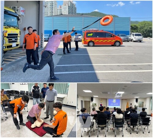 화순군 물놀이안전관리요원 교육훈련 진행 장면.