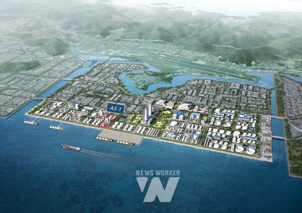 율촌 융·복합 물류단지 조감도(1단계 A3-1부지 표시)