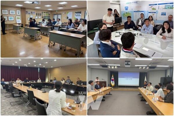 상단 왼쪽부터 시계방향)선흘생태관광마을간담회,우주모빌리티과 간담회,제주관광공사 간담회,제주국제자유도시개발센터 간담회