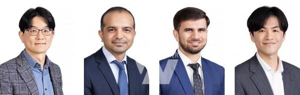 왼쪽부터 박찬진 교수(교신저자), 무하마드 아슈라프 박사과정(제1저자), 자비드 아시프 박사과정, 김정민 석사과정