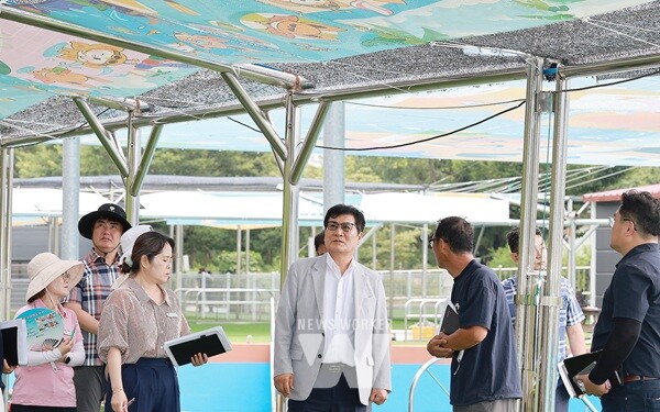 14일 함평엑스포공원 물놀이장, 이상익 함평군수 물놀이장 현장 점검