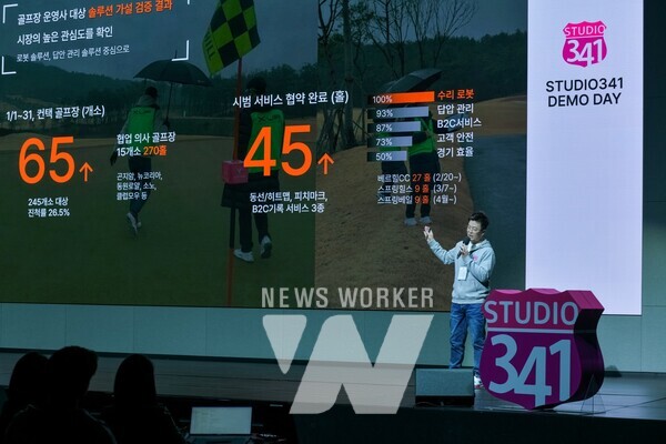 지난해 첫 번째 시즌에서 선정된 스타트업이 데모데이를 진행하는 모습
