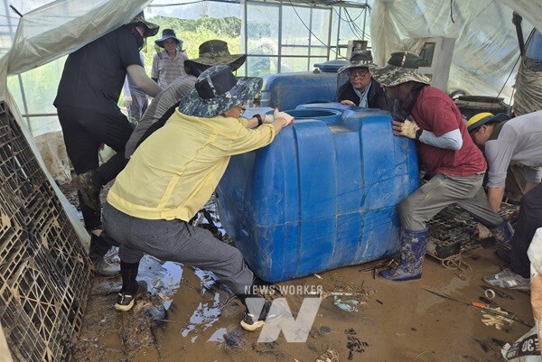 멜론 피해 농가 복구 지원 활동