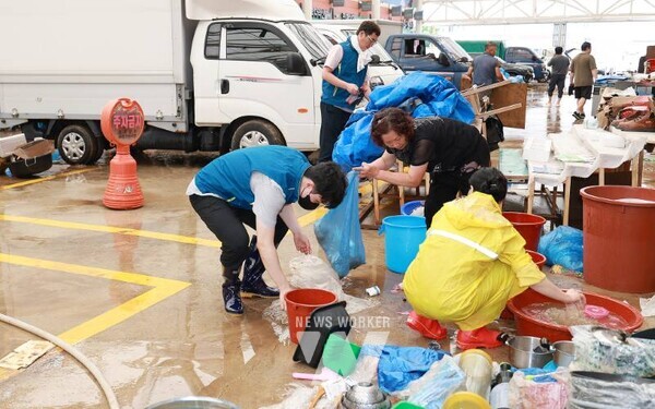 함평천지전통시장 피해 현장 복구 현장