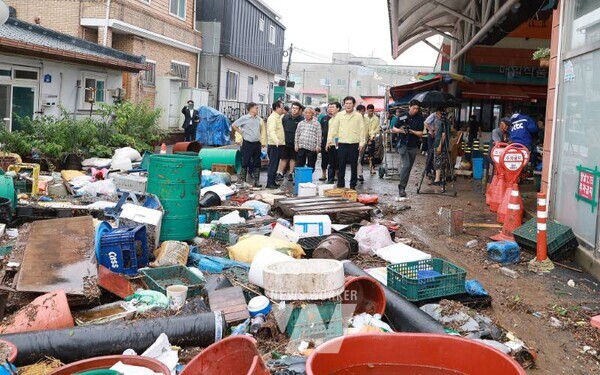 함평천지전통시장 피해 현장, 이상익함평군수, 김영록 도지사 현장 방문