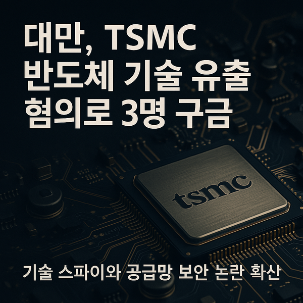 대만 당국, TSMC 반도체 기술 유출 혐의로 3명 구금 - 세계 최첨단 기술 겨냥한 초유의 유출 사건