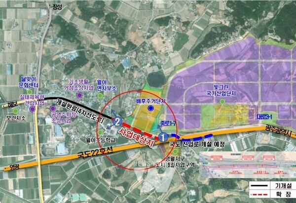 지역수요맞춤지원 공모-함평군 월야 빛그린로 위치도