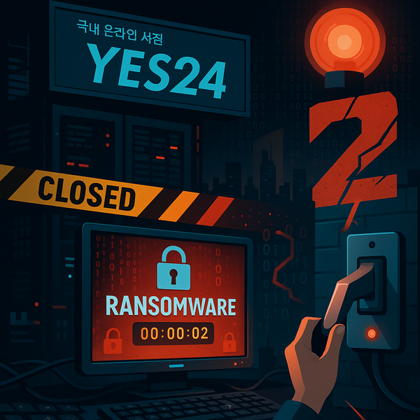 국내 최대 온라인 서점 예스24가 8월 11일 오전 또다시 랜섬웨어 공격을 받아 서비스가 전면 마비, 불과 두 달 만에 재발