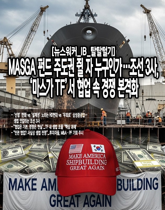 최근 진행된 마스가 TF 1차 회의에는 조선 3사의 대관 및 전략 담당 임원들이 모두 참석해 각사의 입장을 공유하는 자리가 마련됐다. 표면적으로는 협업 의지가 강조됐지만, 회의에 동석한 한 관계자는 “분위기 자체는 우호적이었지만, 내부적으로는 누가 주도권을 쥘 것인가에 대한 고민이 묻어났다”고 분위기를...[본문 중에서]" height="800" loading="lazy