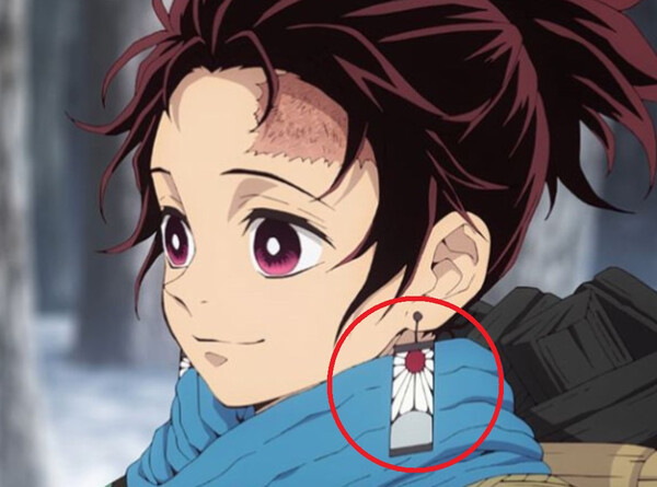 탄지로 귀걸이 욱일기 논란 [사진=온라인커뮤니티]