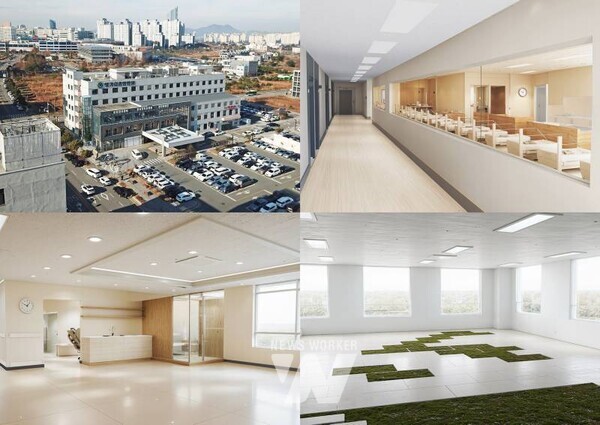 나주시가 전면 리모델링과 보강 공사를 거쳐 오는 2026년 2월 나주 공공산후조리원을 개원한다. 사진은 나주 공공산후조리원 전경 및 조감도.(사진 제공-나주시)