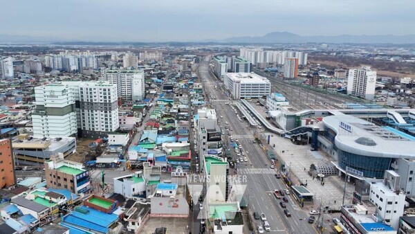 광주송정역 KTX투자선도지구 개발사업이 한국토지주택공사 경영투자심사위원회를 통과해 본격 추진된다. 사업 대상지인 광주송정역 일대 전경.