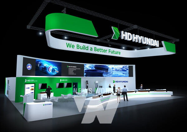 이탈리아 밀라노에서 열린 ‘가스텍 2025’에 마련된 HD현대 부스 조감도