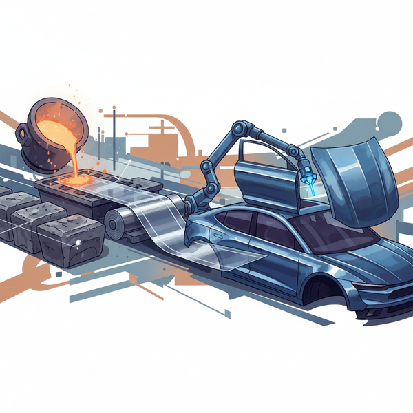 철강이 자동차용 강판으로 바뀌는 모습 [사진=인공지능(Imagen 3) 생성 이미지]