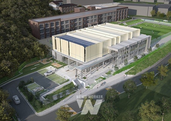 공모 당선작으로 선정된 무안읍 다목적체육관 조감도(이담 건축사무소 作)