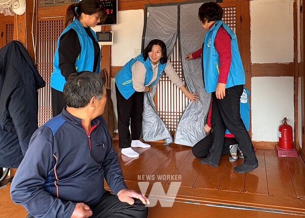 복지기동대 활동(고흥 방풍커튼 설치)