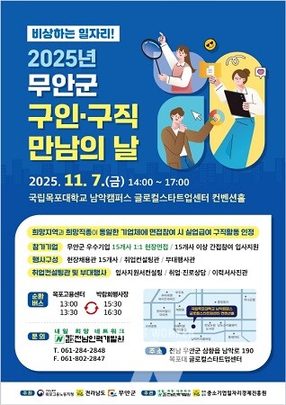 2025년 무안군 구인·구직 만남의 날 포스터