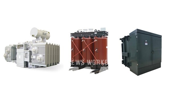 (왼쪽부터) LS일렉트릭 북미 데이터센터 수출용 배전유입변압기, 배전몰드변압기, 배전패드변압기