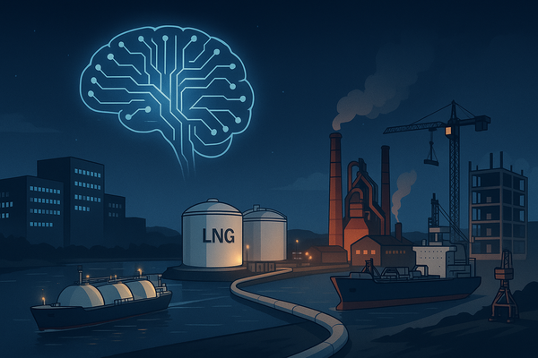 데이터센터에 필요한 LNG 연료를 공급하는 모습 [사진=인공지능(ChatGPT) 생성 이미지]