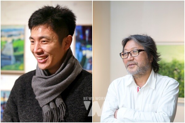 왼쪽부터) 박성완 작가, 한희원 작가