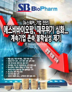 [기업 진단] 에스비바이오팜, 재무위기 심화... 계속기업 존속 불확실성... - 뉴스 썸네일 이미지